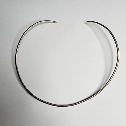 Sterling Silver Collar Choker Necklace 925 Solid Silver Tested Bendable