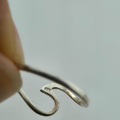Sterling Silver 925 Wave Ring Women's Band Size 7 ocean