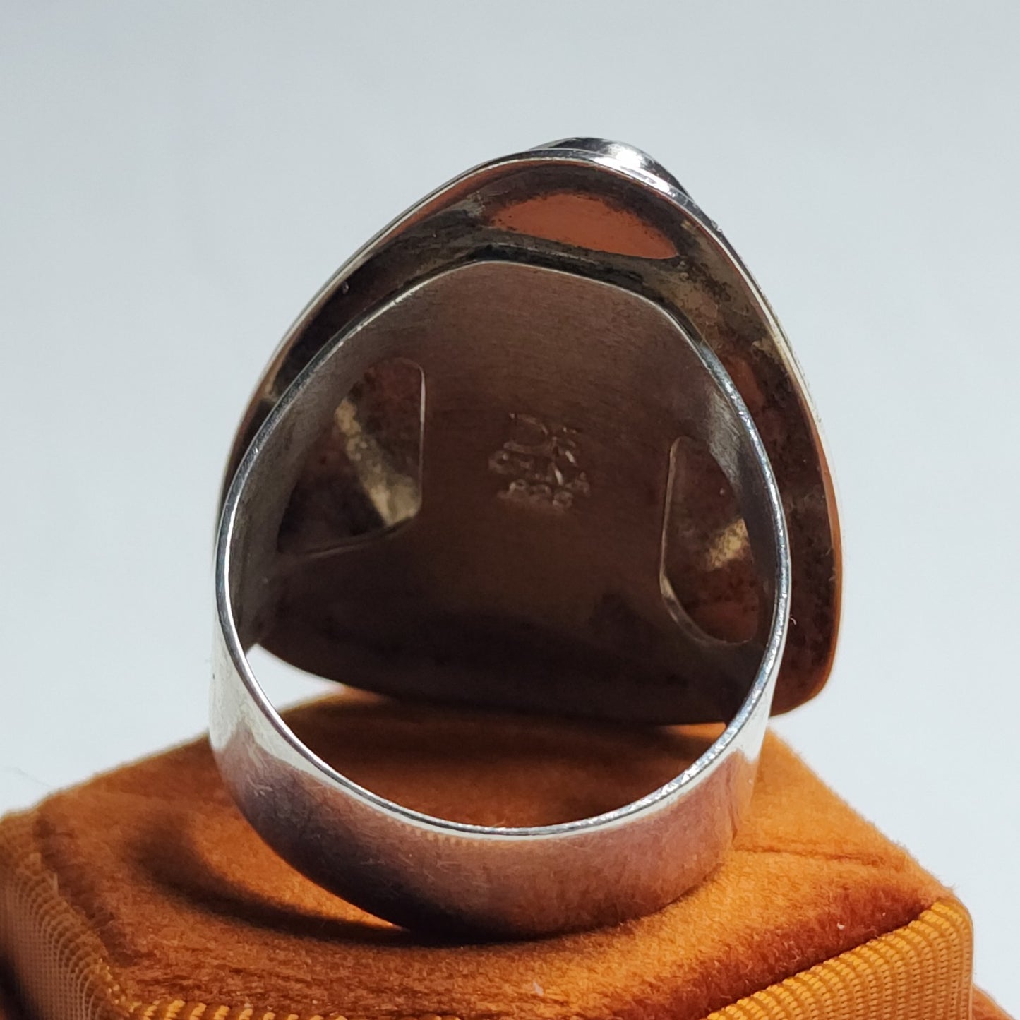 DTR Jay King 925 Sterling Silver Ring Size 12 Blue Lapis & Amber Gemstone