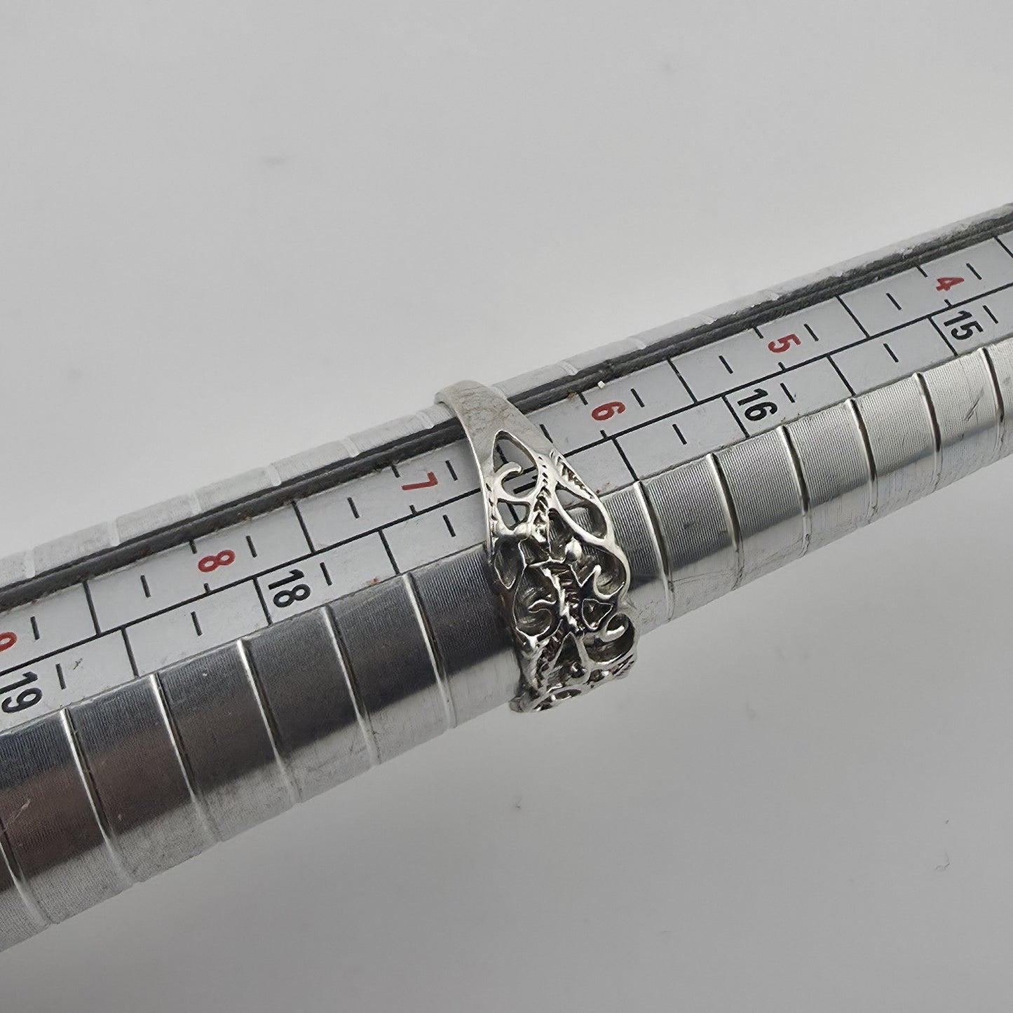 Sterling Silver Ring Open Band Filigree Beautiful Floral 925  Sizes 7