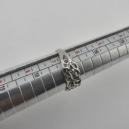 Sterling Silver Ring Open Band Filigree Beautiful Floral 925  Sizes 7