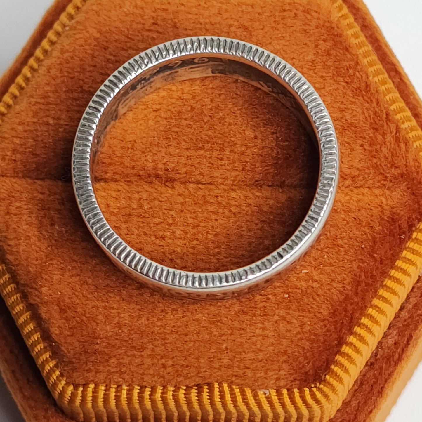 1964 Quarter Dollar Coin Ring Size 8 90% Silver Handmade Ring Tested USA Vintage