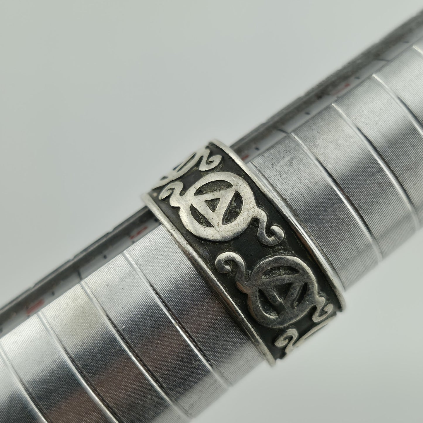 Vintage Sterling Silver Ring Native Mexico Size 8.5