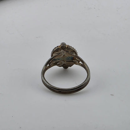 Sterling Silver Ring Carnelian Stone Size 7 Vintage Patina