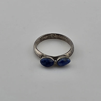 Sterling Silver Ring 925 Blue Lapis Stone Size 4.5