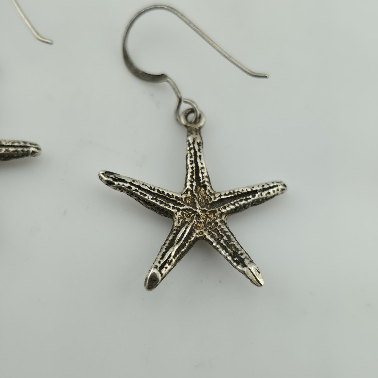 Starfish Earrings 925 Sterling Silver Dangle Drop Nautical Ocean Jewelry