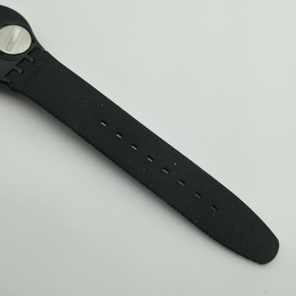 Swatch Watch Mirror Dial Gent Unisex Black Vintage 1995 Working New Battery