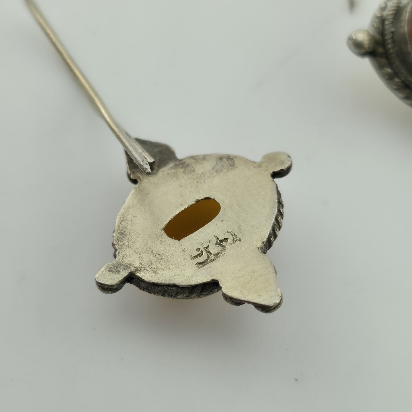 Vintage Sterling Silver 925 Earrings Yellow Stone