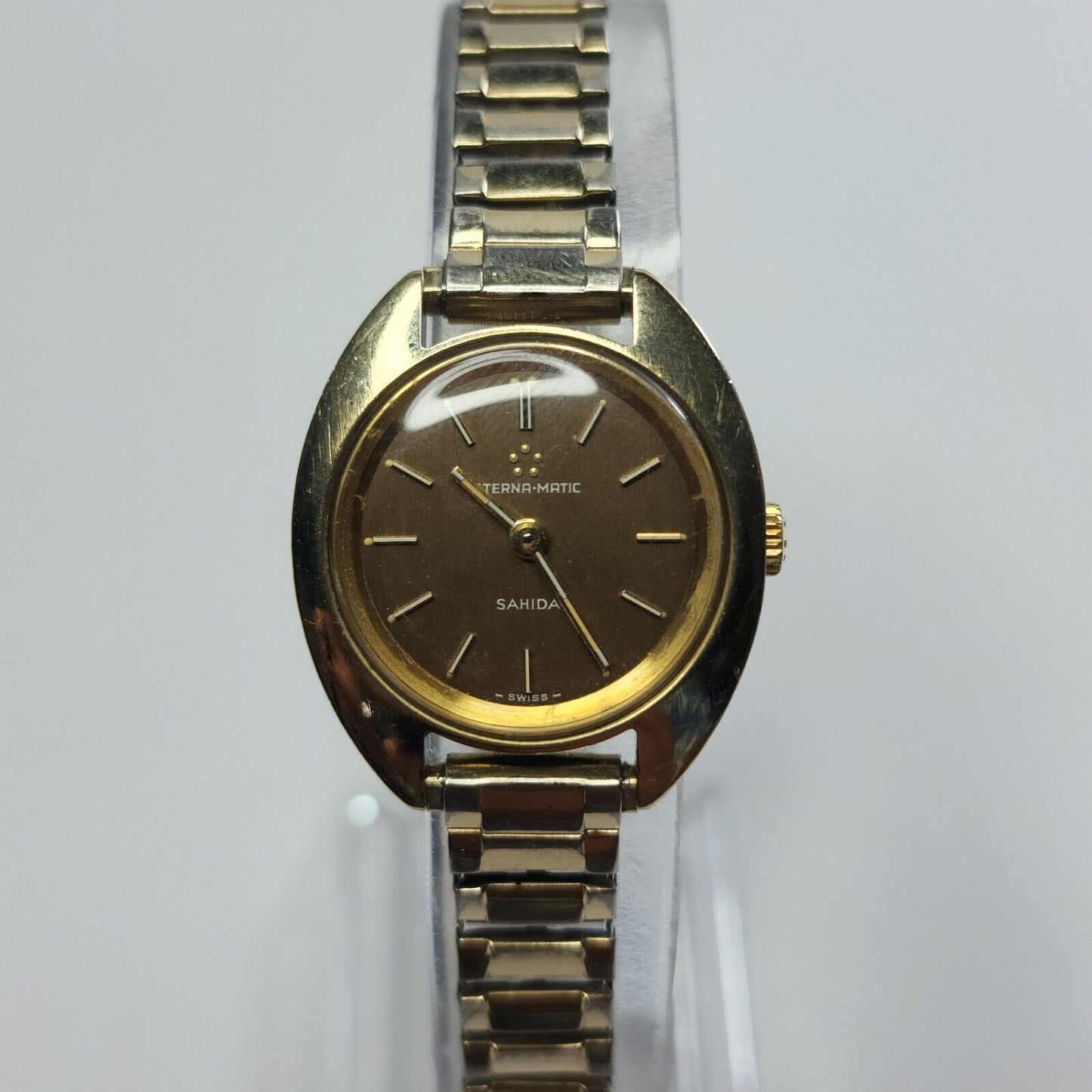 Eterna matic Watch sahida Brown Dial Womens Automatic Wristwatch 1960s Vintage