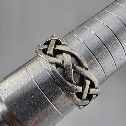 Celtic Tribal Band Ring Solid Sterling Silver 925 Size 14.5