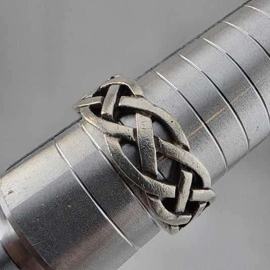 Celtic Tribal Band Ring Solid Sterling Silver 925 Size 14.5