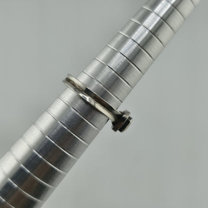 925 Sterling Silver Ring Yellow Gemstone Rectangle  Sz 5.75 Vintage