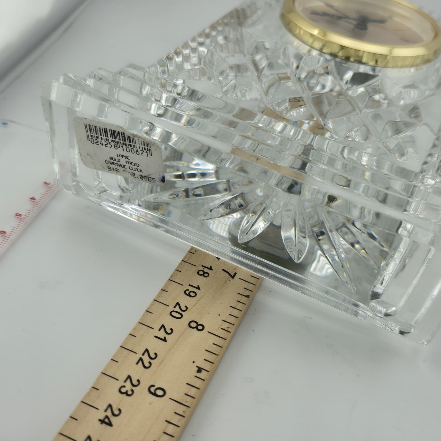 WATERFORD CRYSTAL LISMORE CARRIAGE CLOCK — 7" MANTLE / DESK