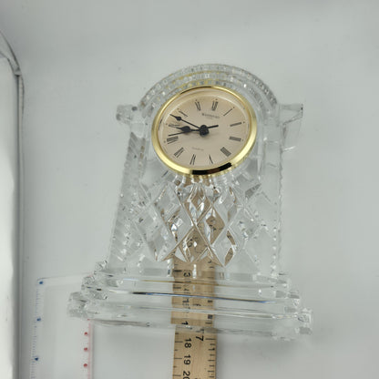 WATERFORD CRYSTAL LISMORE CARRIAGE CLOCK — 7" MANTLE / DESK