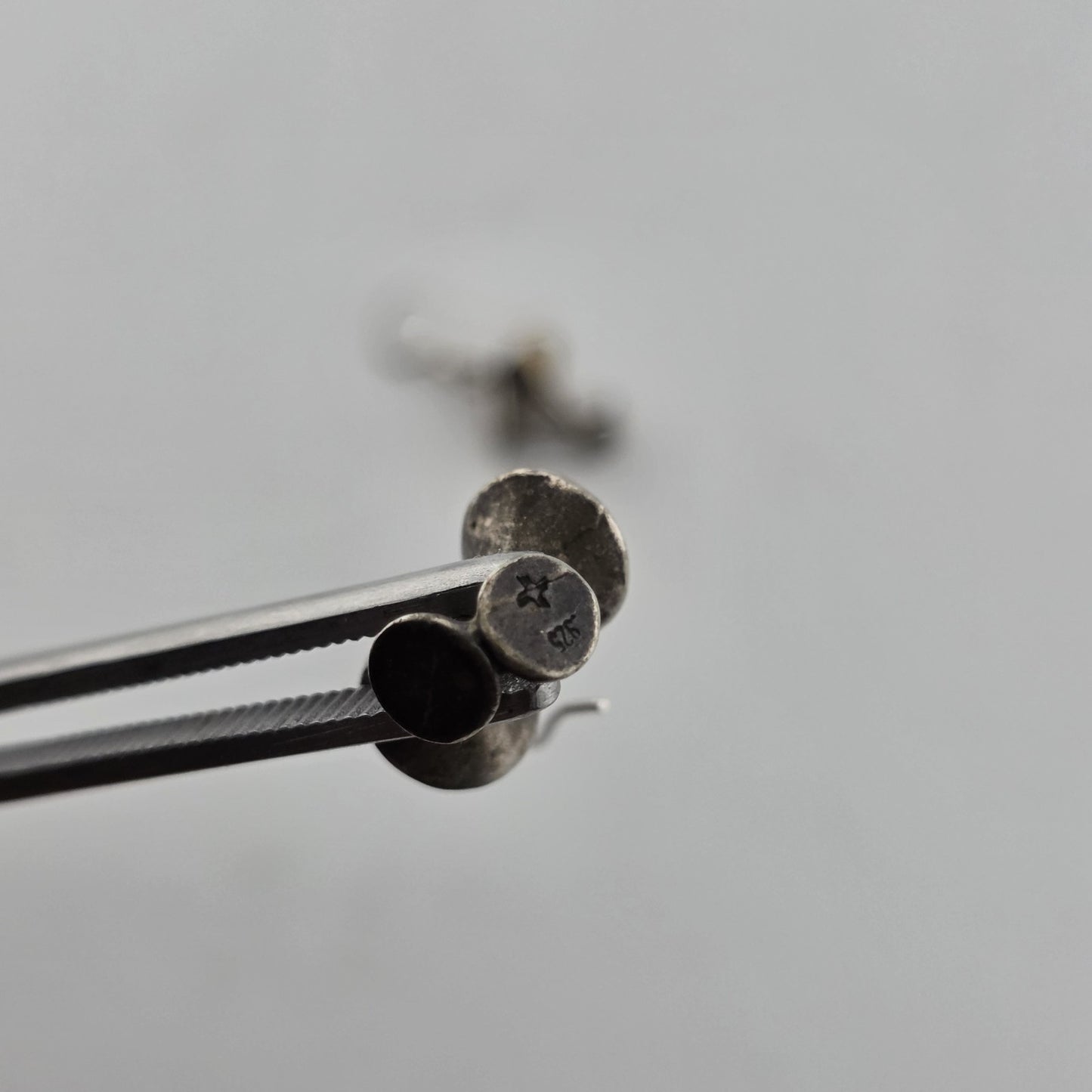 Sterling Silver Earrings 925 Vintage Martini Glass Drop Vintage Patina Signed