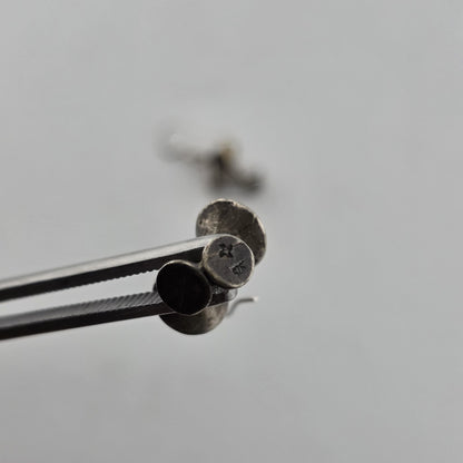 Sterling Silver Earrings 925 Vintage Martini Glass Drop Vintage Patina Signed