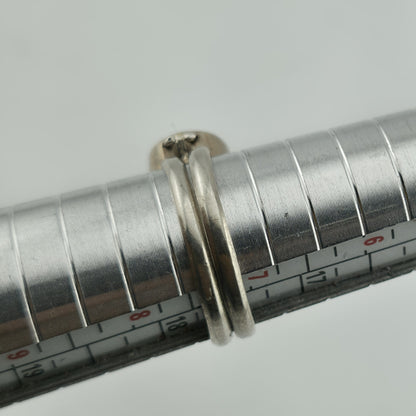 sterling Silver Ring two in one Golden Honey Amber Sky Blue Larimar size 7.5