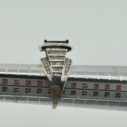 3 CT Diamond 10K Whit Ring Wedding Anniversary Princess cut Diamond Women 7