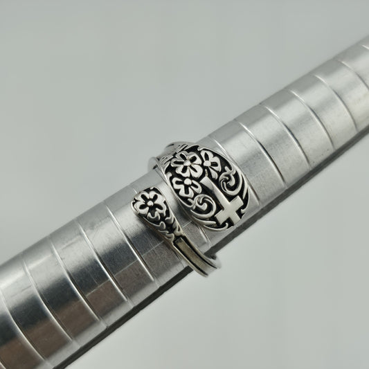 .925 Sterling Silver Wedding Band Ring  Men Women Adjustable Size Polished