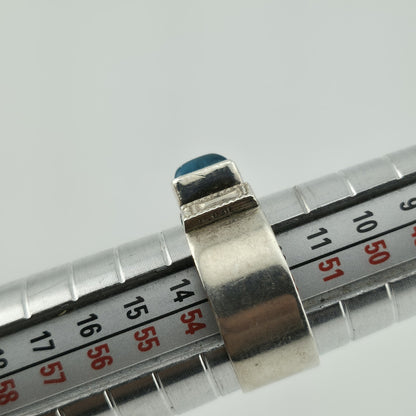 Alice Platero Sterling Silver Ring Size 6.5  Blue Stone artisan Navajo Vintage