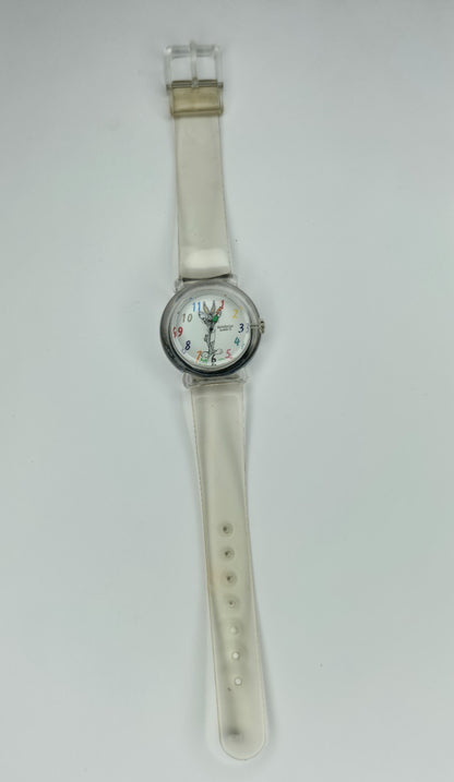 Bugs Bunny Watch Armitron 30mm Transparent Acrylic 1993 Warner Bros Rare Vintage