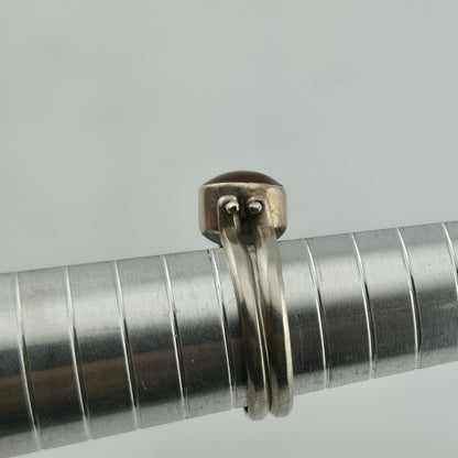 sterling Silver Ring two in one Golden Honey Amber Sky Blue Larimar size 7.5