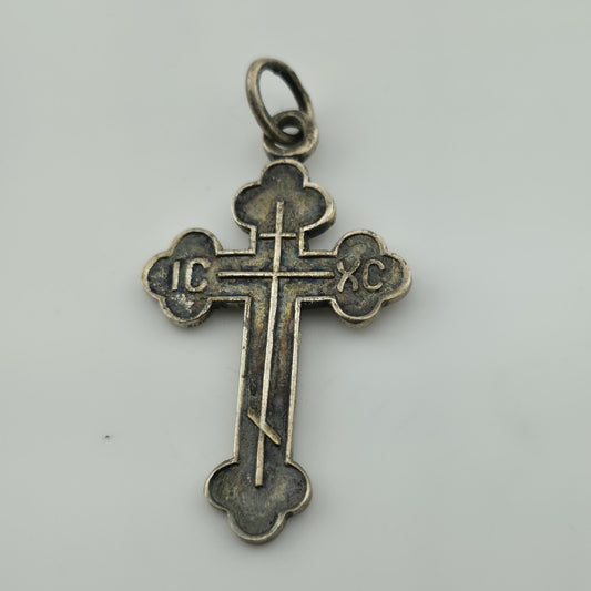 RUSSIAN EMPIRE Cross STERLING Silver Jewelry ORTODOX Pendant religion 925