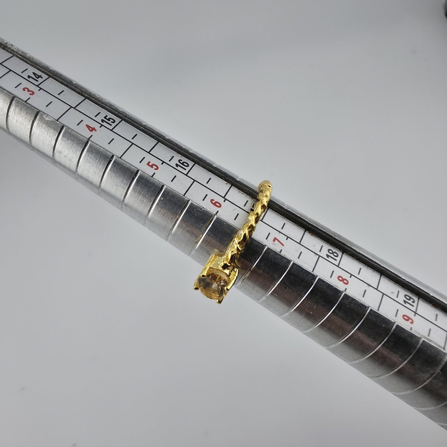 Natural Citrine Ring 925 Sterling Silver Size 6.5 Rope Twist Band Oval Gemstone