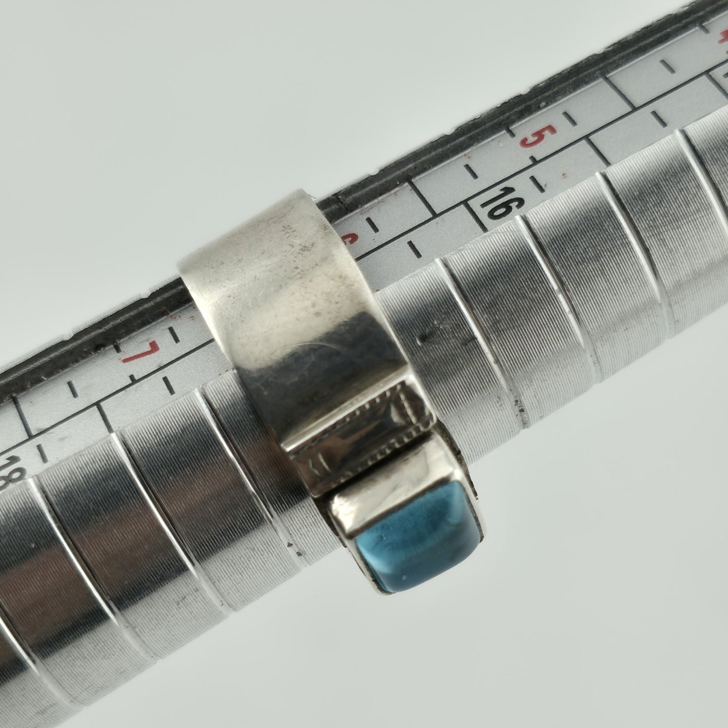 Alice Platero Sterling Silver Ring Size 6.5  Blue Stone artisan Navajo Vintage