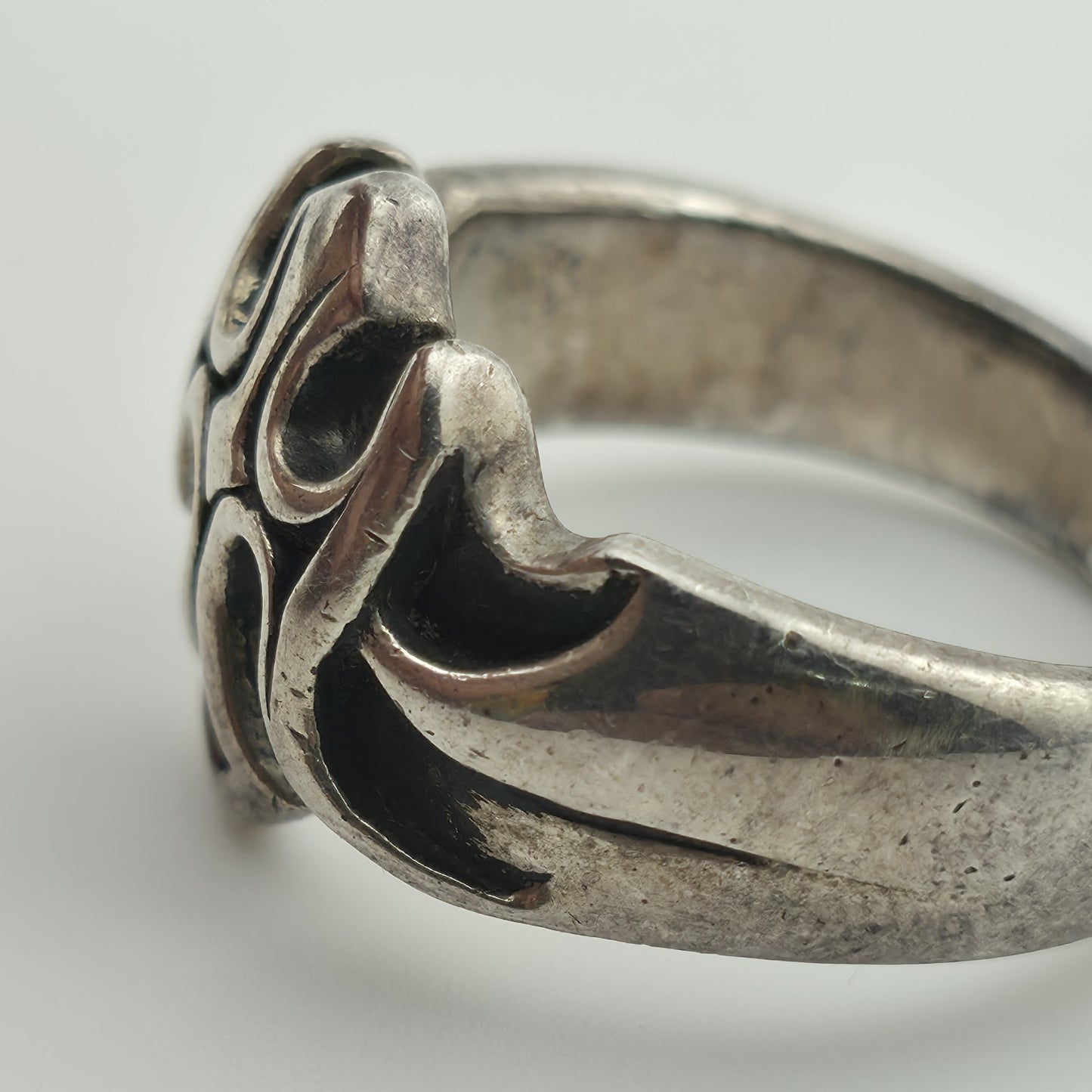 Sterling Silver Ring Gothic Cross Religious  Heavy 10g Size 9.75 Vintage Punk