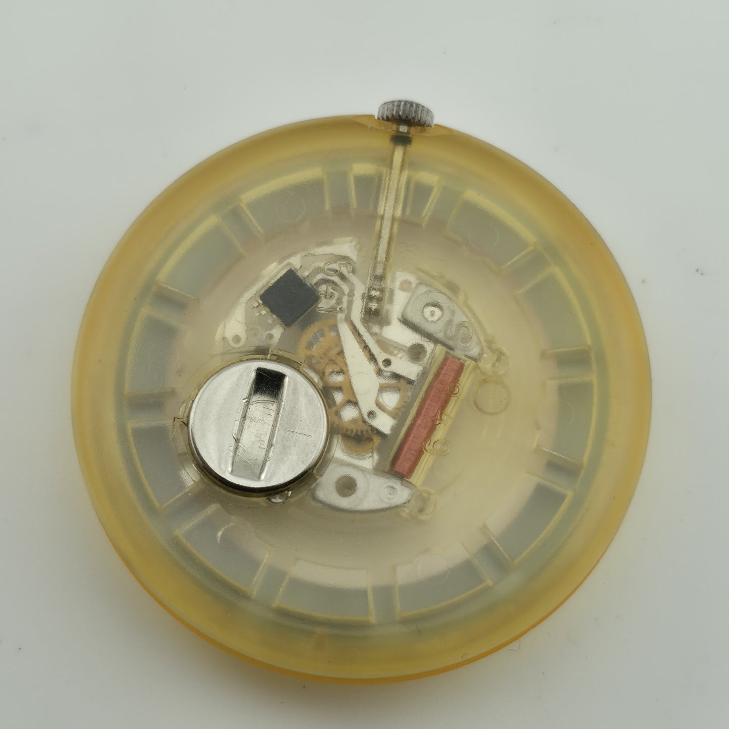 Vintage Swatch Pop Watch 1988 Red Band Skeleton Transparent Dial Rare New Batter