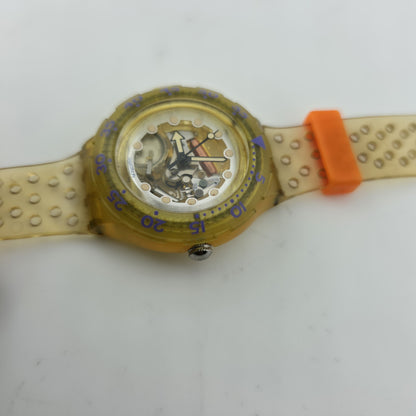 Swatch Jelly Bubbles SDK104 1991 Scuba 200 Collection RARE Upside Down Movement