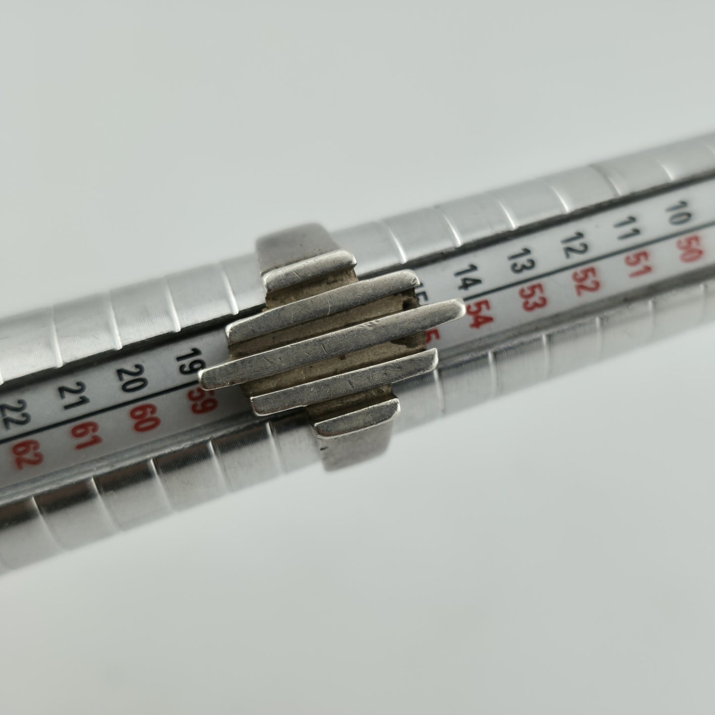 Sterling Silver Ring Mid Century Brutalist Abstract Native M.R Mexico Size 8