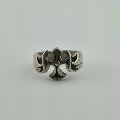Sterling Silver Ring Gothic Cross Religious  Heavy 10g Size 9.75 Vintage Punk