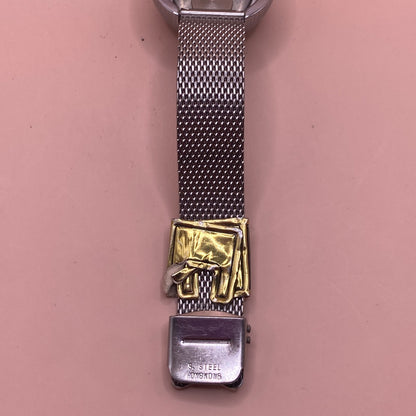 Timex Electric Domed Watch Women 30mm Silver Tone Mesh Band New Battery Vintage