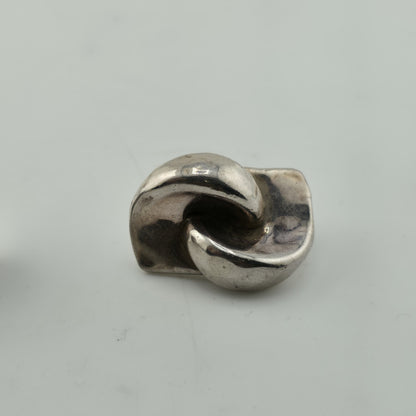 Sterling Silver Earrings 925 Israel Puff Hollow Abstract Vintage Rare