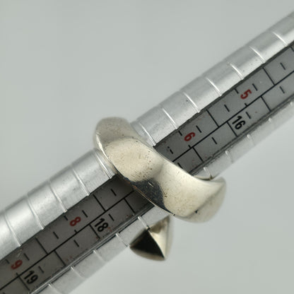 Vintage Ring Sterling Silver Modernist Bypass Size 7 Bold Abstract MCM 925