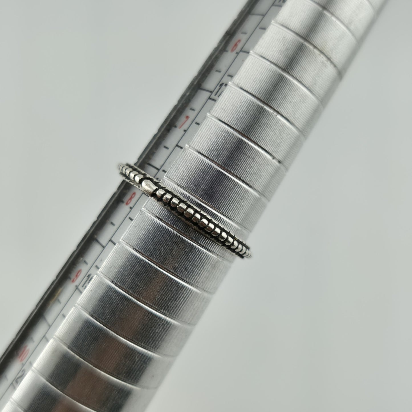 sterling Silver Ring 925 Art Deco Carved Dainty Stackable Minimalist 7.76