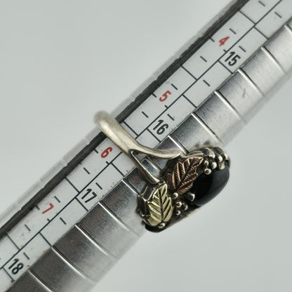 COLEMAN CO Sterling Silver And 12K Yellow, Rose Gold Natural Black Onyx 5.50 VTG