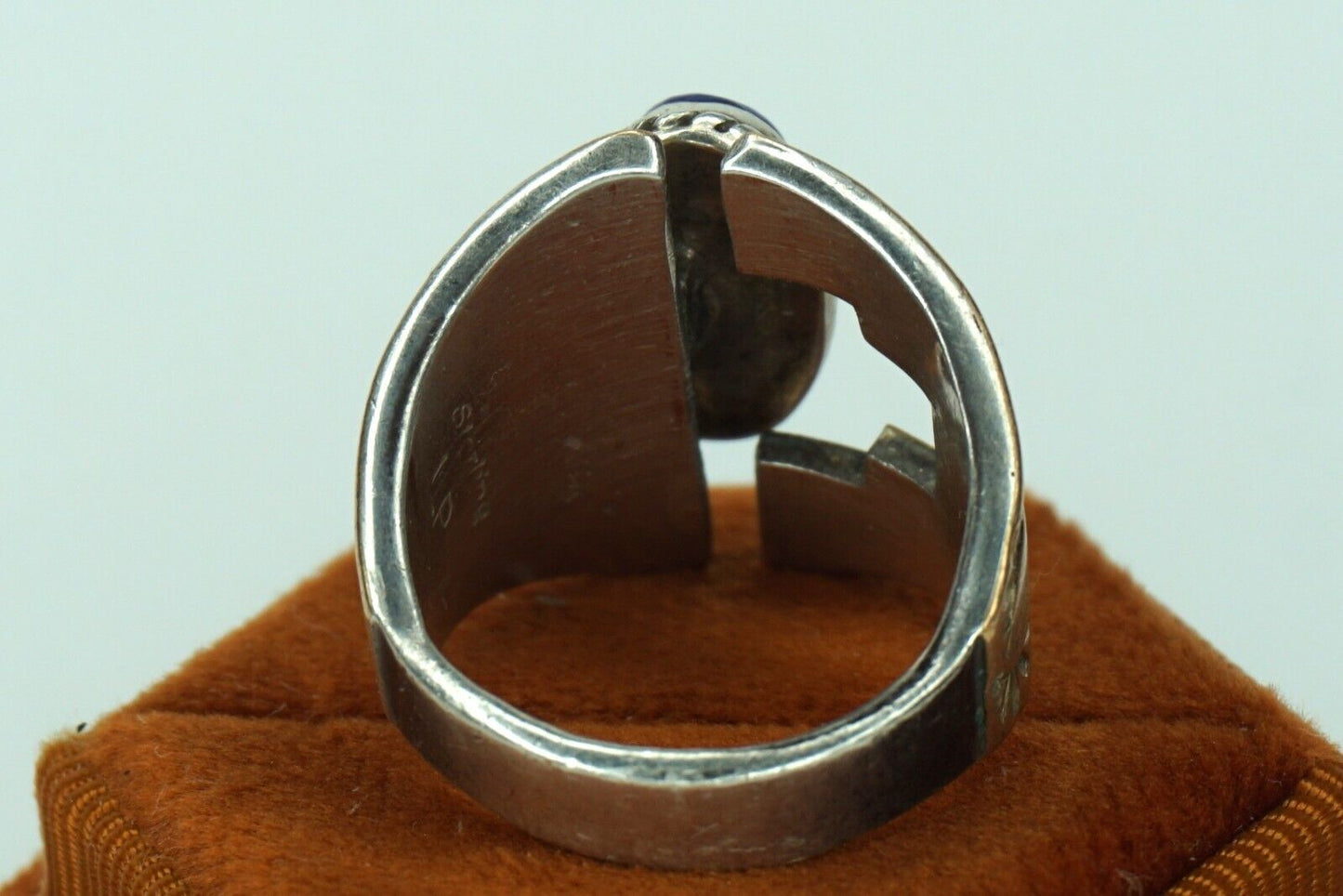 Larry Pacheco Vintage Ring  7 Sterling Silver Copper Lapis Opal Inlay Southwest