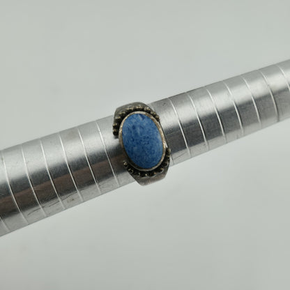 Sterling Silver Ring Oval Turquoise Size 8.76 Vintage