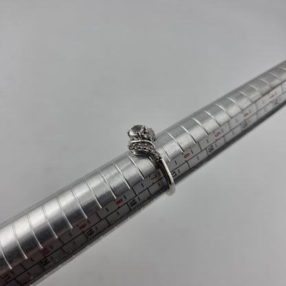 Sterling Silver Ring  925 Size 6.75 White Colorless Stone