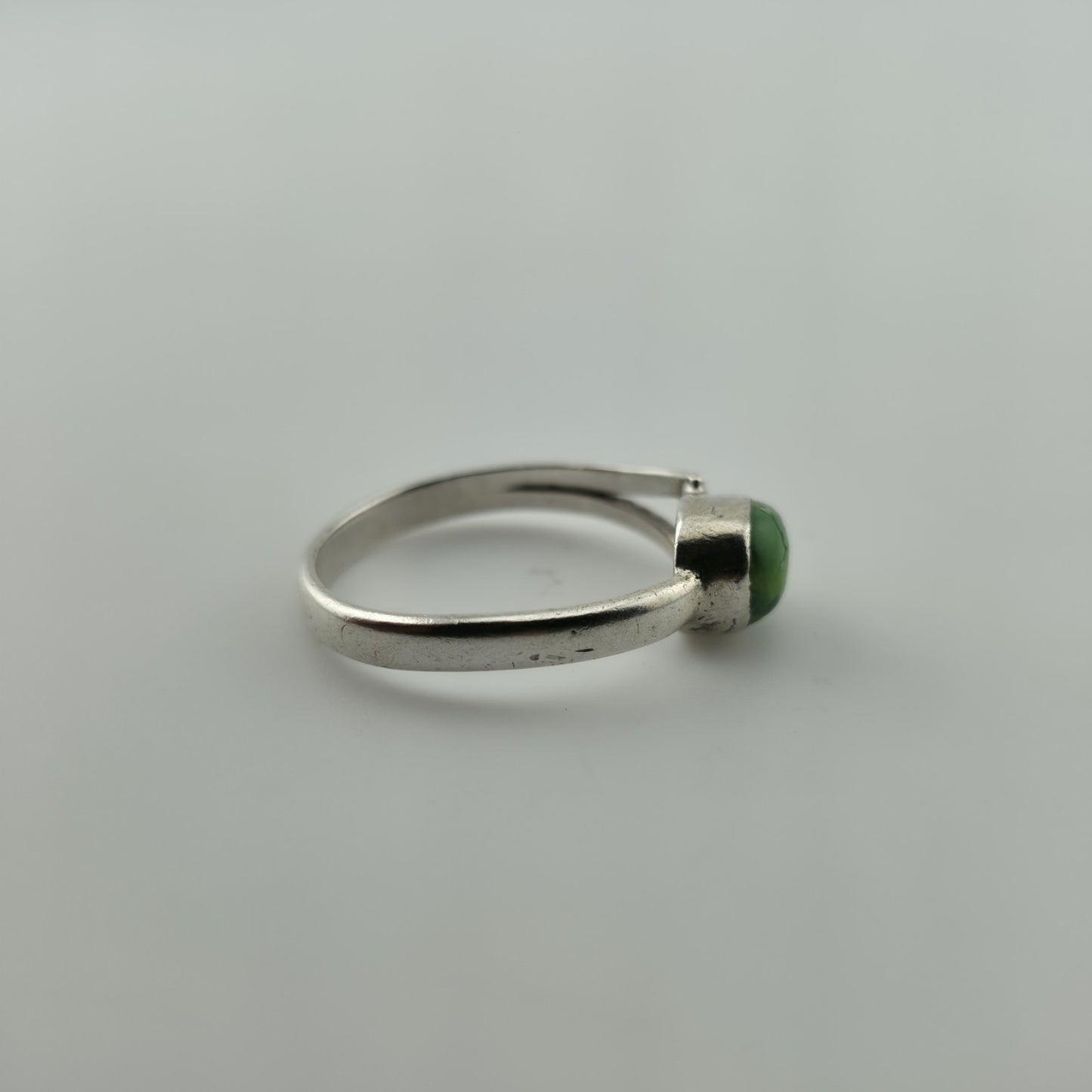Sterling Silver Green Turquoise Ring Size 8.75 Vintage Style Natural Stone Statement Ring