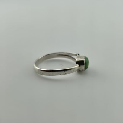 Sterling Silver Green Turquoise Ring Size 8.75 Vintage Style Natural Stone Statement Ring