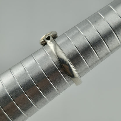 925 Sterling Silver Ring Celtic Trinity Knot Agate Blue Stone Size 8.75