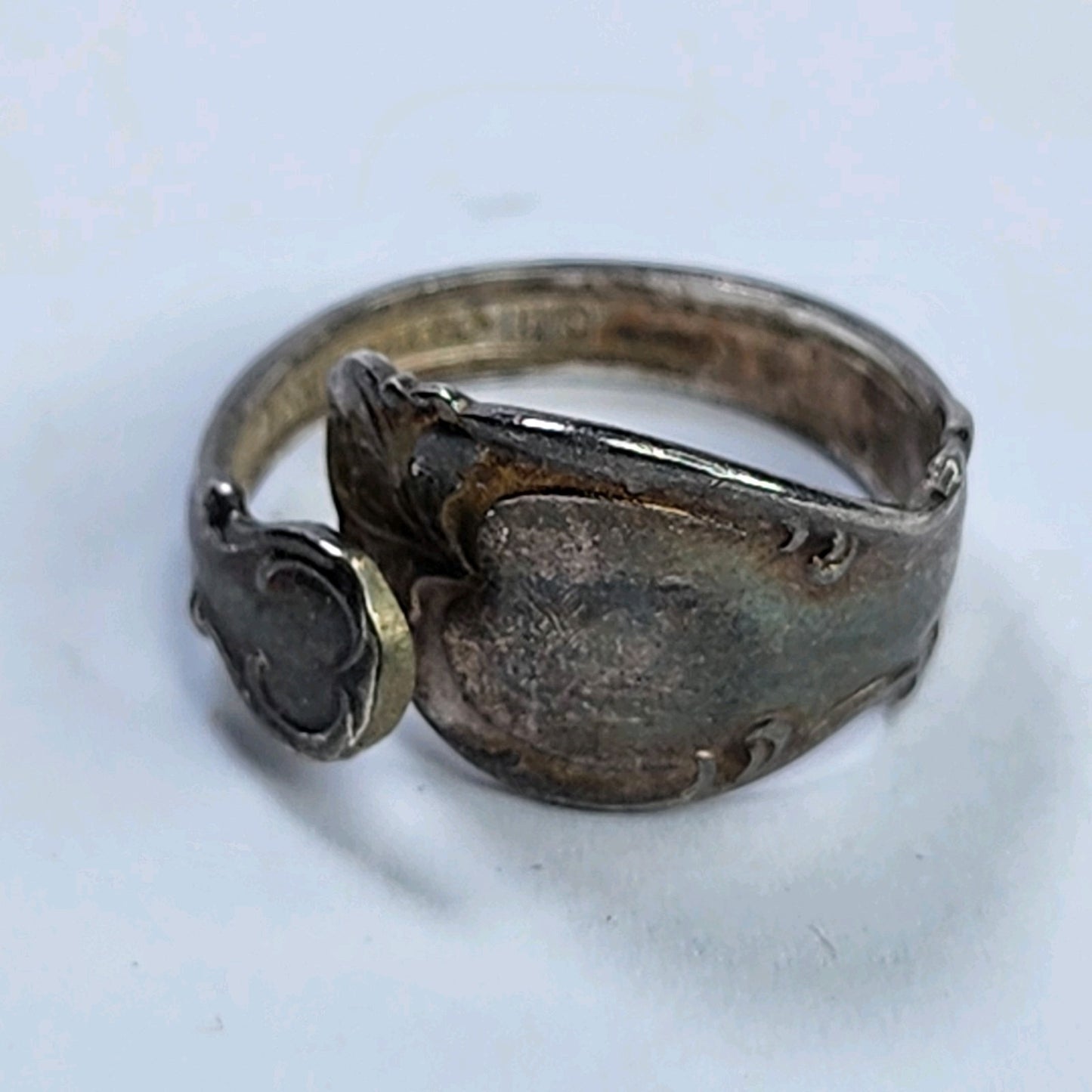 Vintage Signed Rogers Bros 1847 Spoon Ring 925 Sterling Silver Size Adjustable