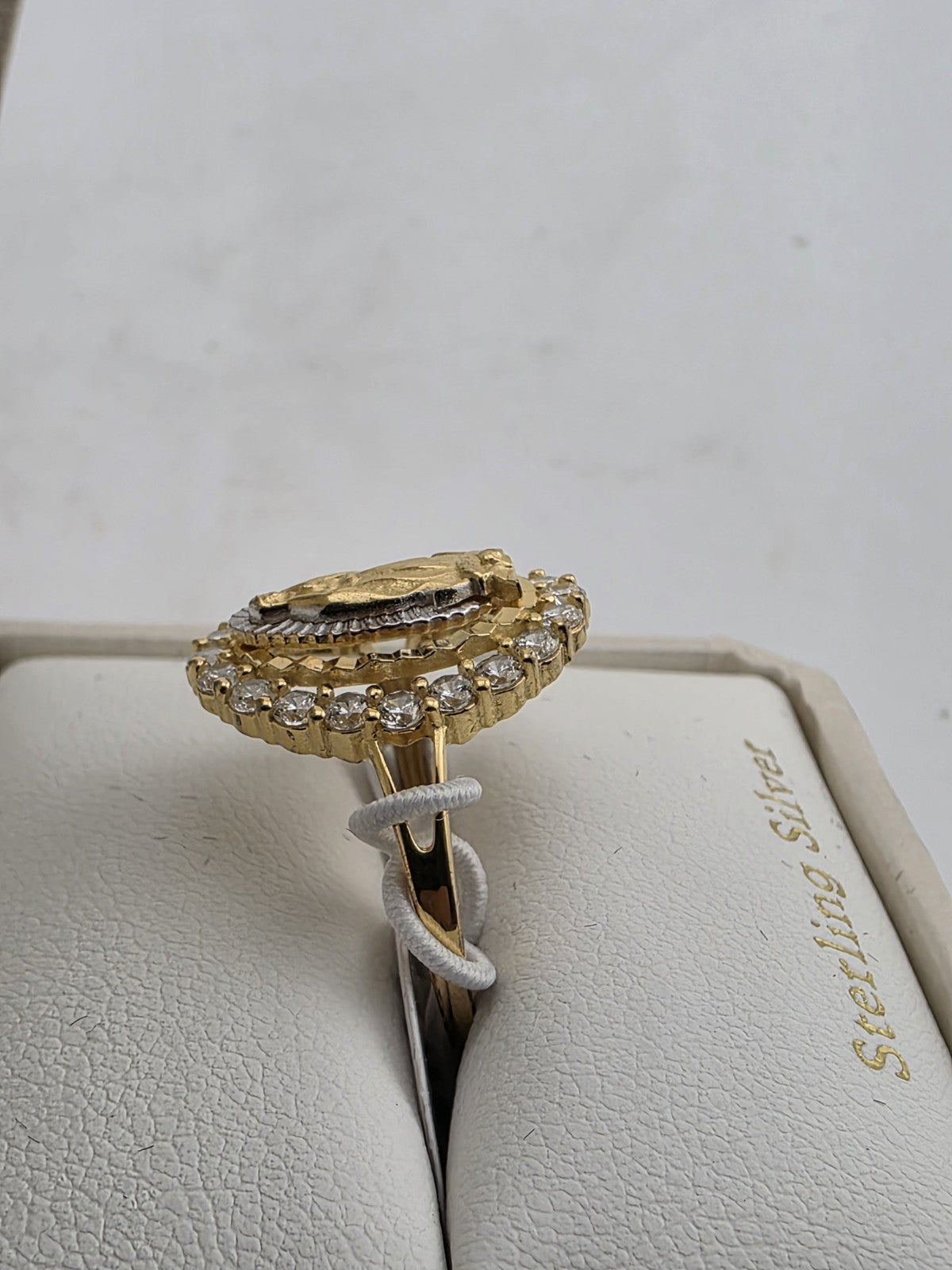 Cynthia Rowley Sterling Silver 925 Madonna Ring 8 Catholic Christian Oval BG New