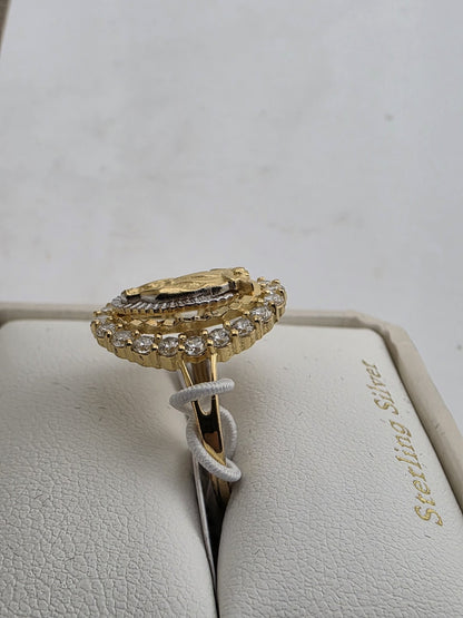 Cynthia Rowley Sterling Silver 925 Madonna Ring 8 Catholic Christian Oval BG New