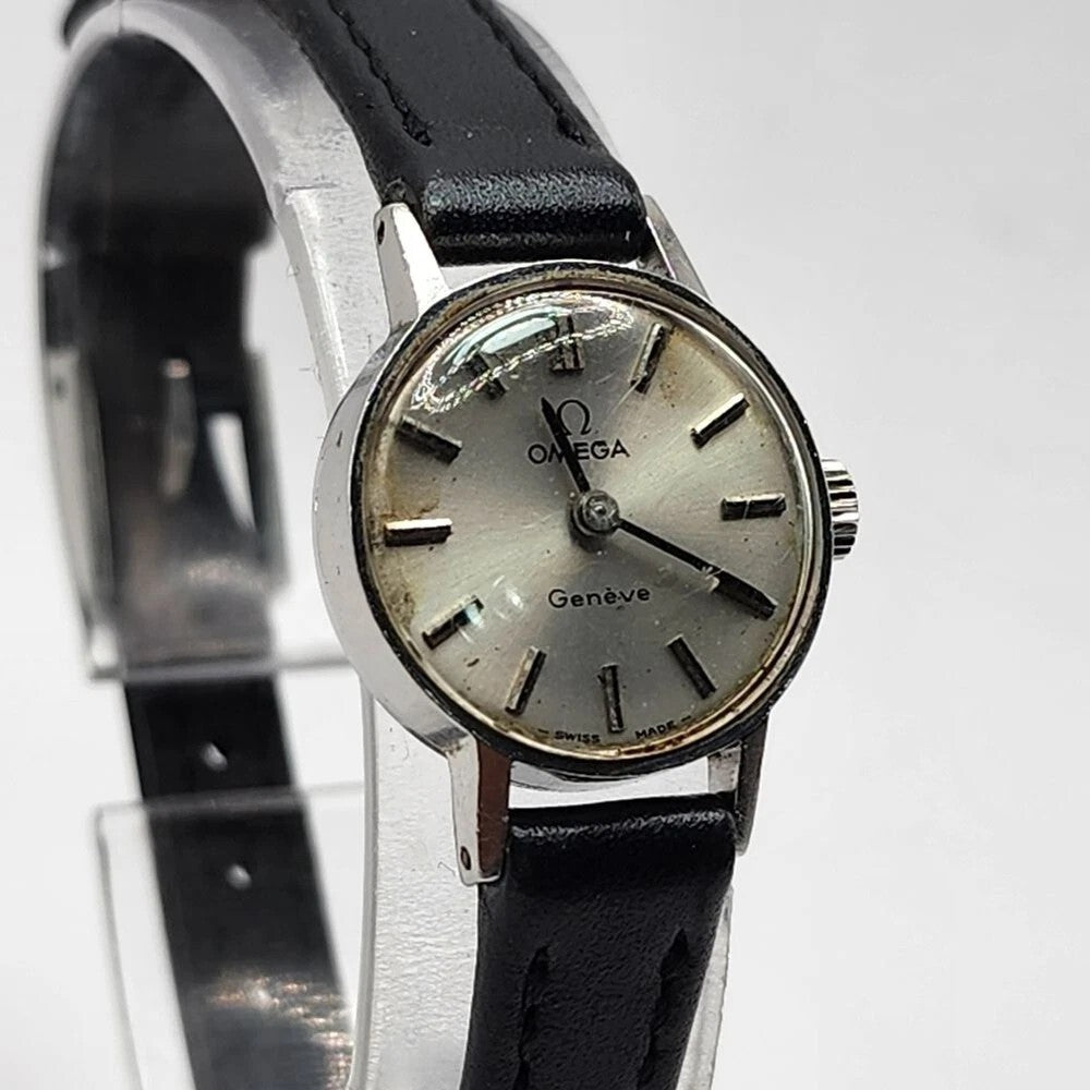 Omega Watch 511.0426 Geneve 19mm Women's Silver X Black manual 17 Jewels working
