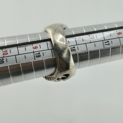 STERLING SILVER Ring 925 BYZANTINE DOME BRAIDED  Abstract Puff BAND Vintage 8